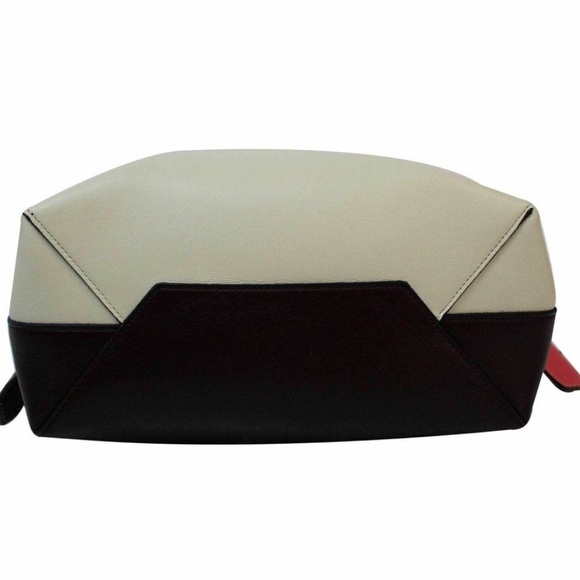 NEW Phoebe Celine Twisted Cabas Tote in Burgundy and Cream - Picture 3 of 12